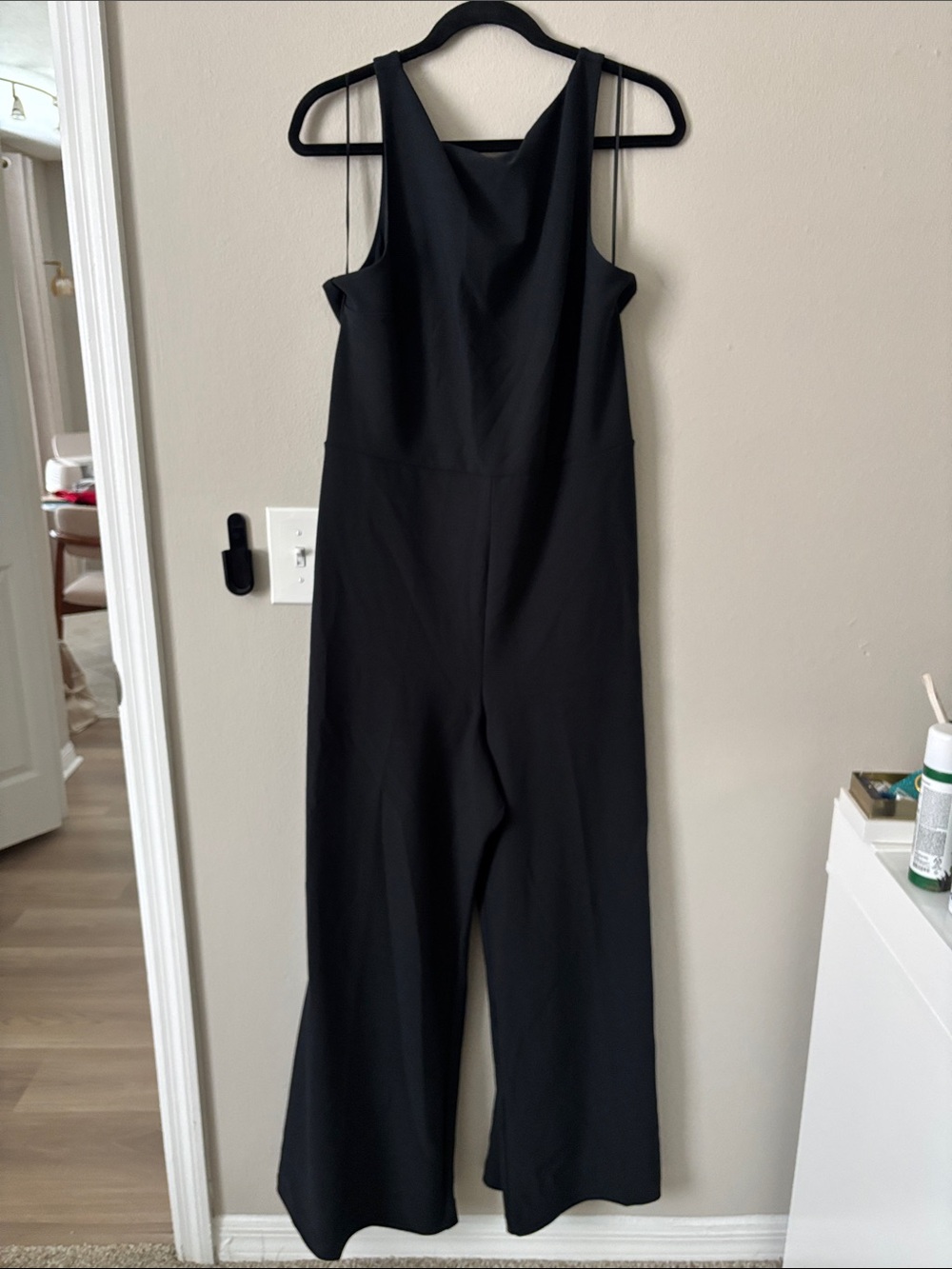 Abercrombie & Fitch Women's Black Wide-Leg Jumpsuit with Cutout Back
